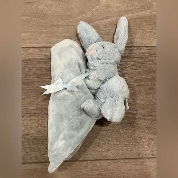 Blue JELLYCAT Bashful Bunny Plush w/ Security Lovey Blanket - Picture 1 of 5